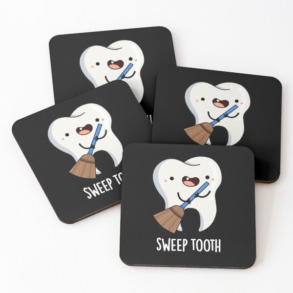 Item preview, Sweep Tooth Funny Dental Puns (Dark BG) designed and sold by punnybone.