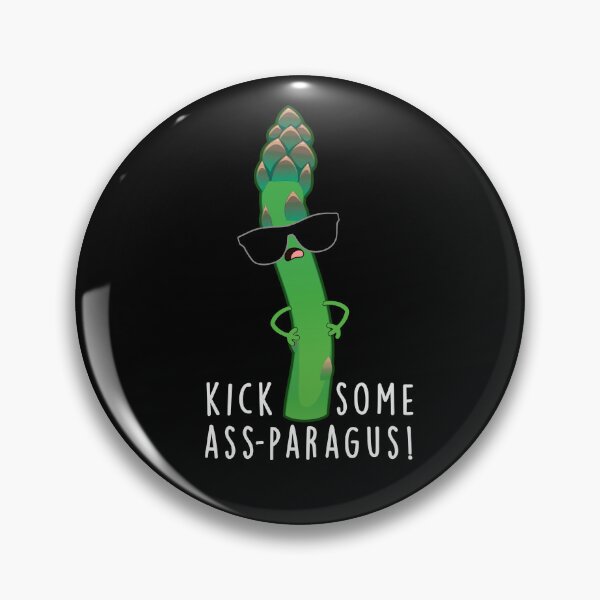 Item preview, Kick Some Ass-paragus Funny Veggie Puns (Dark BG) designed and sold by punnybone.