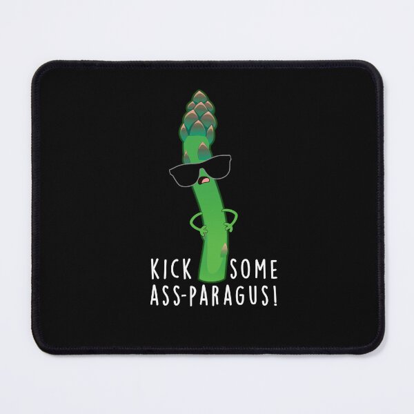 Item preview, Kick Some Ass-paragus Funny Veggie Puns (Dark BG) designed and sold by punnybone.