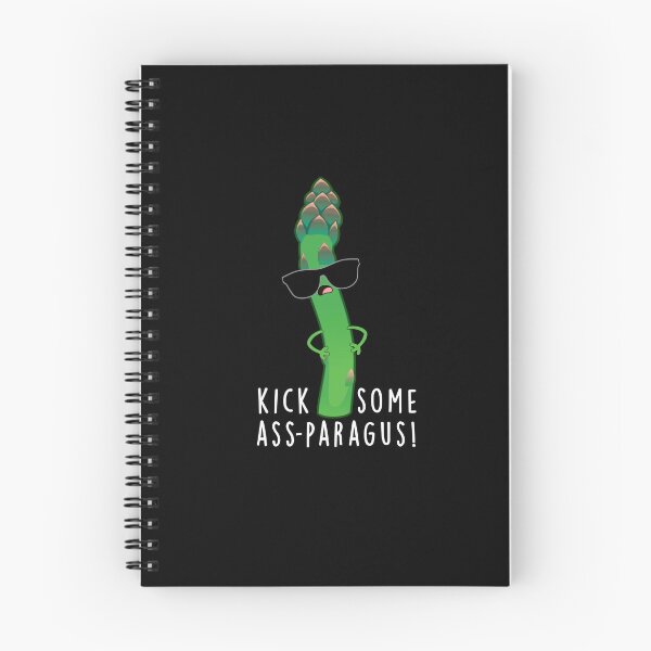 Item preview, Kick Some Ass-paragus Funny Veggie Puns (Dark BG) designed and sold by punnybone.