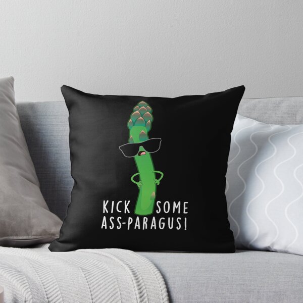 Item preview, Kick Some Ass-paragus Funny Veggie Puns (Dark BG) designed and sold by punnybone.