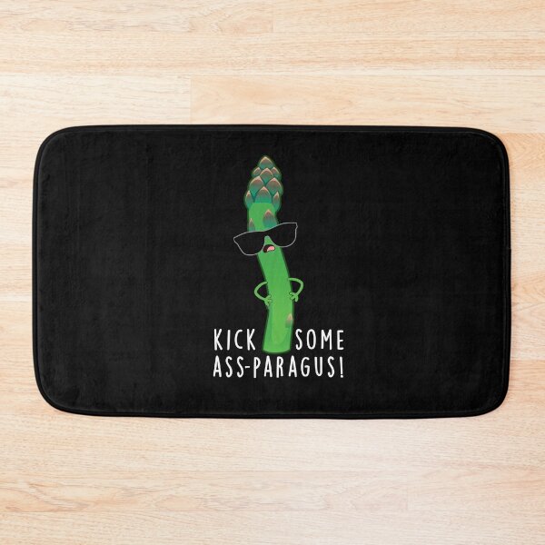 Item preview, Kick Some Ass-paragus Funny Veggie Puns (Dark BG) designed and sold by punnybone.
