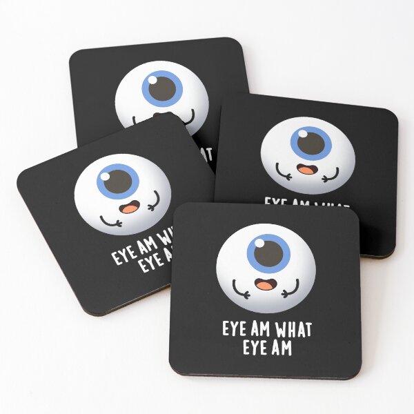 Item preview, Eye Am What Eye Am Funny Eyeball Puns (Dark BG) designed and sold by punnybone.