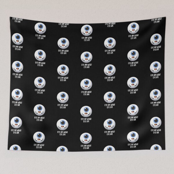 Item preview, Eye Am What Eye Am Funny Eyeball Puns (Dark BG) designed and sold by punnybone.