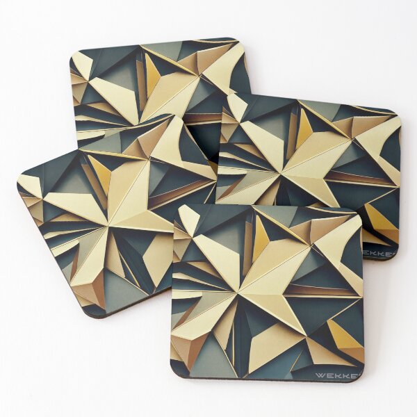 Item preview, Abstract Gold & Grey Triangle shapes designed and sold by Stanley de Wekker.