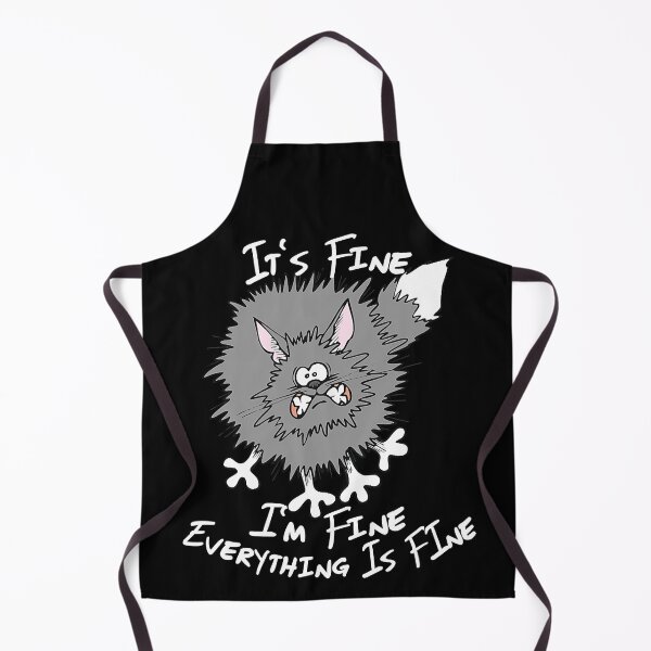 Item preview, Fluffy Cat It's Fine I'm Fine Everything Is Fine Funny Cat designed and sold by Abaddon-art.