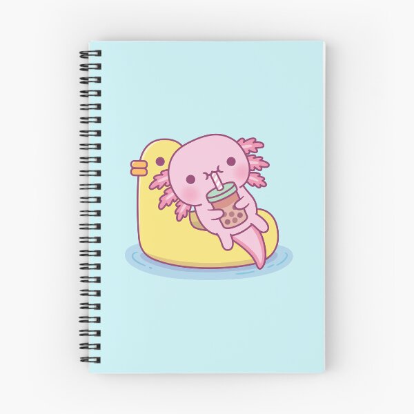 Item preview, Cute Axolotl Chilling On Duck Pool Float Drinking Bubble Tea designed and sold by rustydoodle.