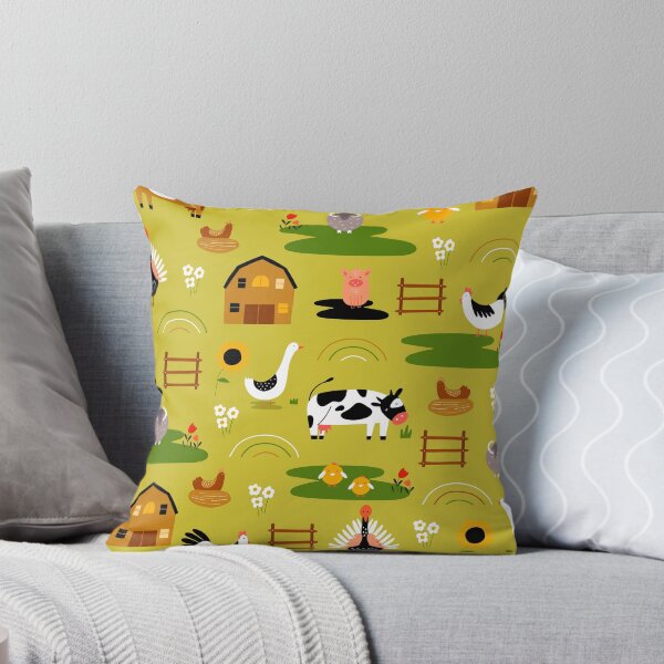 Item preview, Whimsical Farm Animals And Cute Barn Pattern designed and sold by DEC02.