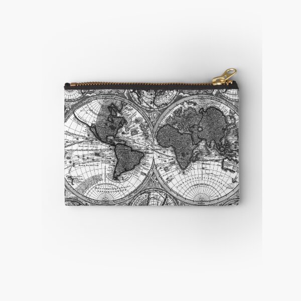 Item preview, Black and White World Map (1730) designed and sold by BravuraMedia.