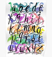Roarsome Rainbow Dinosaur Alphabet Poster
