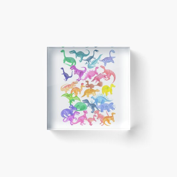 Roarsome Rainbow Dinosaur Alphabet Acrylic Block