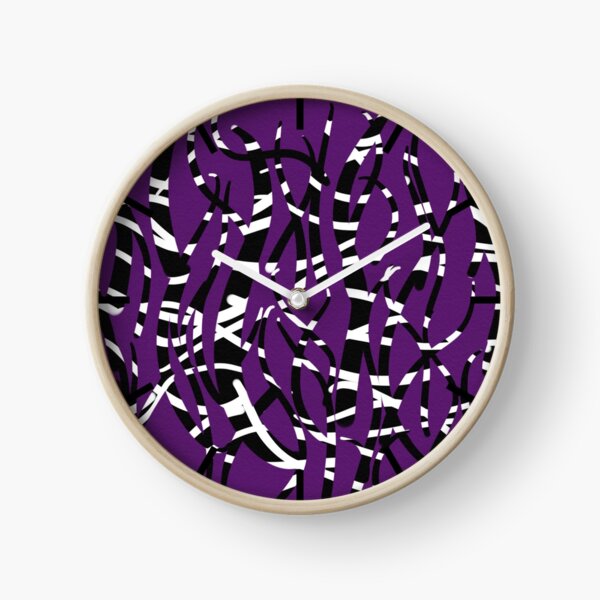 Deep purple signature strokes Clock