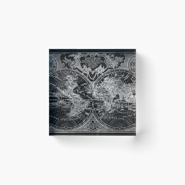 Item preview, Black and White World Map (1775) Inverse designed and sold by BravuraMedia.
