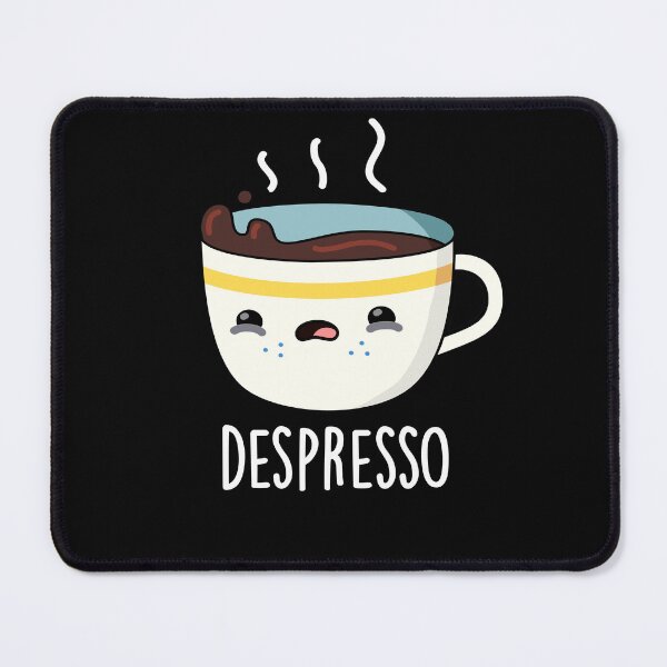 Item preview, Depresso Funny Sad Espresso Coffee Puns (Dark BG) designed and sold by punnybone.