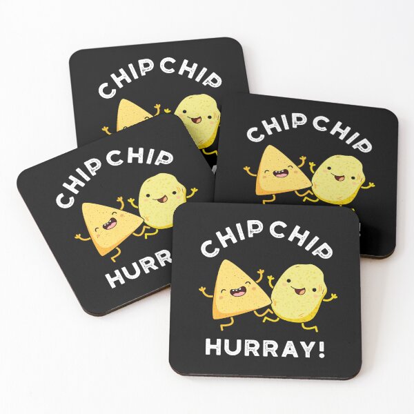 Item preview, Chip Chip Hooray Funny Food Puns (Dark BG) designed and sold by punnybone.