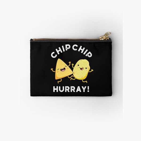 Artikelvorschau, Chip Chip Hurra, lustige Essenswortspiele (Dark BG) entworfen und verkauft von punnybone.