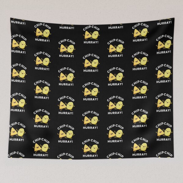 Item preview, Chip Chip Hooray Funny Food Puns (Dark BG) designed and sold by punnybone.