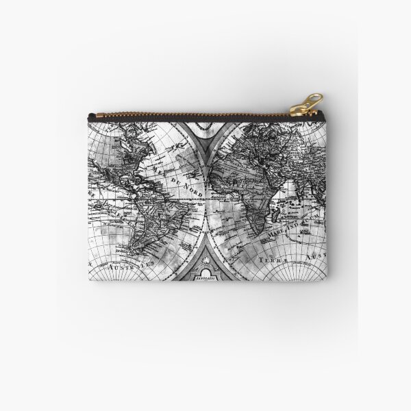 Item preview, Black and White World Map (1775) designed and sold by BravuraMedia.