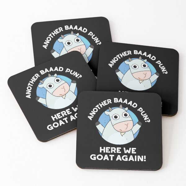 Item preview, Another Baad Pun Here We Goat Again Funny Animal Puns (Dark BG) designed and sold by punnybone.
