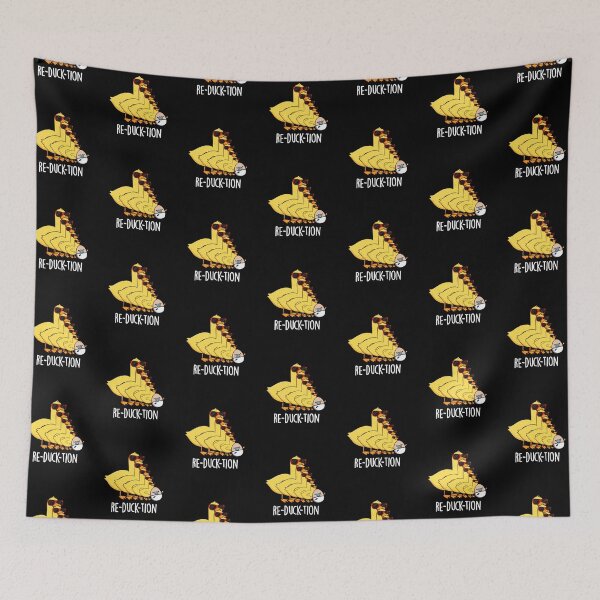Item preview, Re-duck-tion Funny Animal Duck Puns (Dark BG) designed and sold by punnybone.