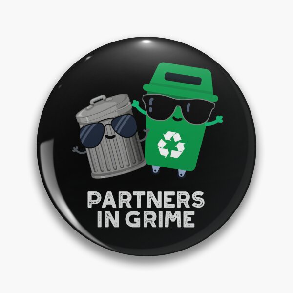 Item preview, Partners In Grime Funny Trash Puns (Dark BG) designed and sold by punnybone.