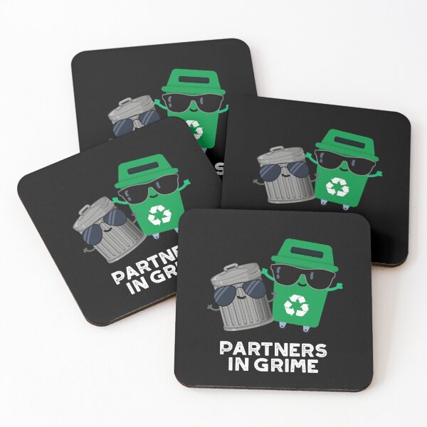 Item preview, Partners In Grime Funny Trash Puns (Dark BG) designed and sold by punnybone.