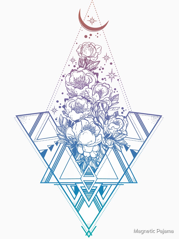 Floral Sacred Geometry // Rainbow Peonies by MagneticMama