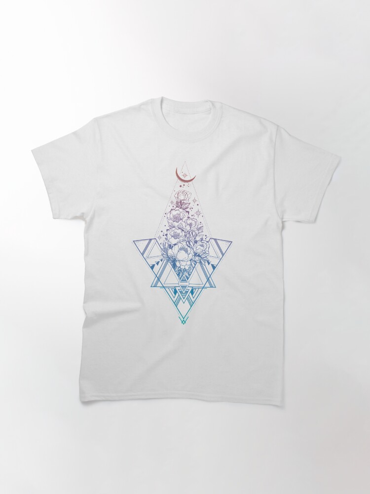 Alternate view of Floral Sacred Geometry // Rainbow Peonies Classic T-Shirt