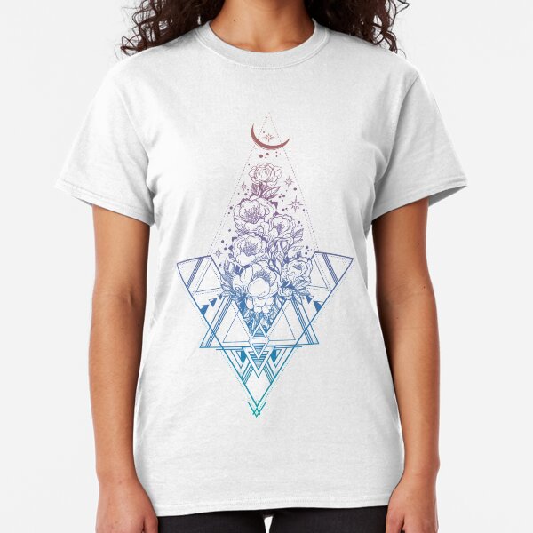 Floral Sacred Geometry // Rainbow Peonies Classic T-Shirt