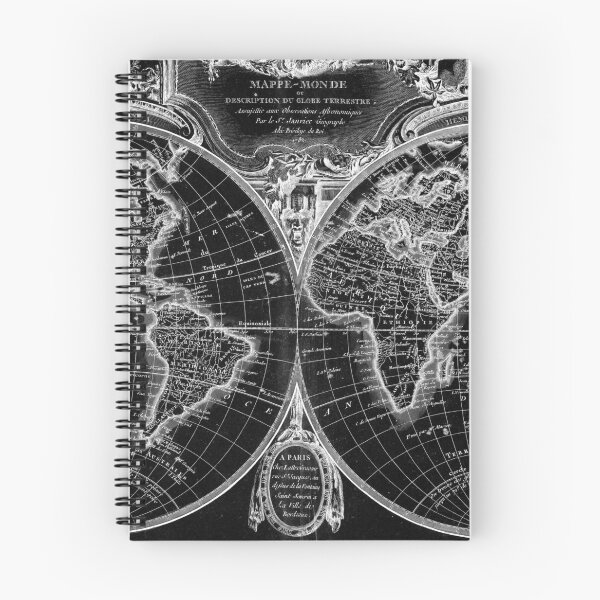 Item preview, Black and White World Map (1782) Inverse designed and sold by BravuraMedia.