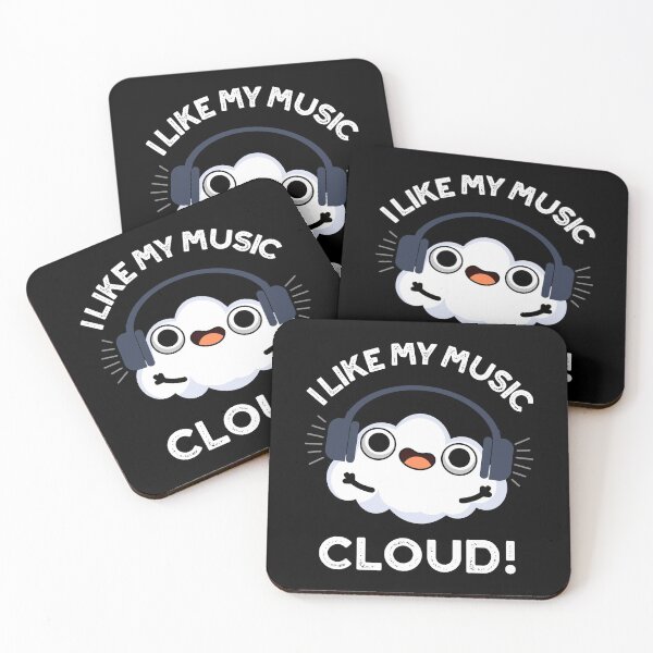 Item preview, I Like My Music Cloud Funny Weather Puns (Dark BG) designed and sold by punnybone.