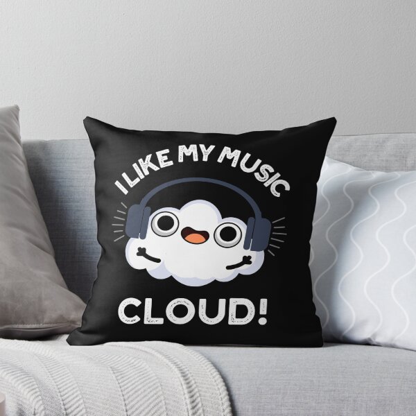Item preview, I Like My Music Cloud Funny Weather Puns (Dark BG) designed and sold by punnybone.