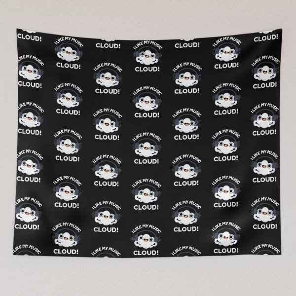 Item preview, I Like My Music Cloud Funny Weather Puns (Dark BG) designed and sold by punnybone.