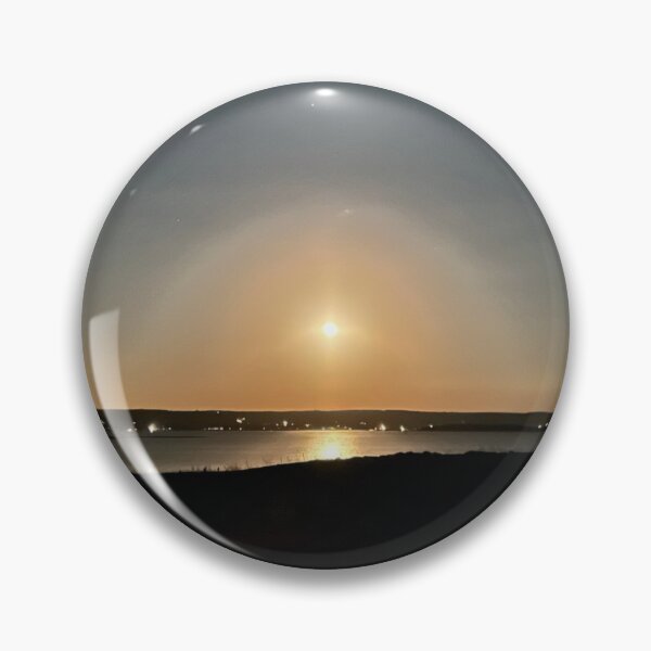Item preview, Moonrise with Halo Over Water designed and sold by WaywardWhimsies.