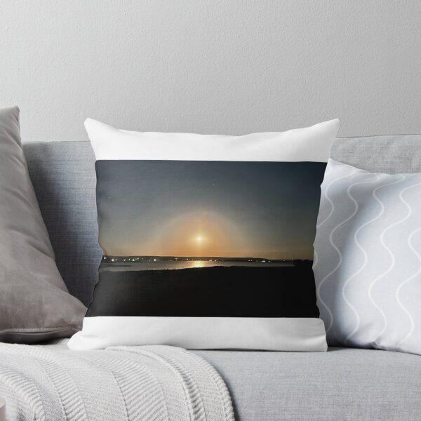 Item preview, Moonrise with Halo Over Water designed and sold by WaywardWhimsies.