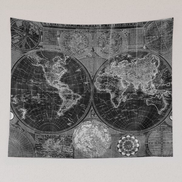 Item preview, Black and White World Map (1787) Inverse designed and sold by BravuraMedia.