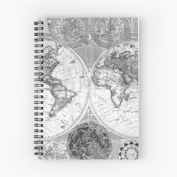 Item preview, Black and White World Map (1787) designed and sold by BravuraMedia.