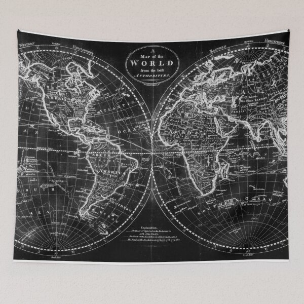 Item preview, Black and White World Map (1795) Inverse designed and sold by BravuraMedia.