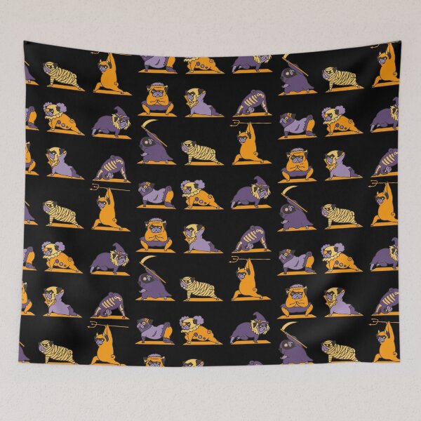 Item preview, Pug Yoga Halloween Monsters designed and sold by Huebucket.