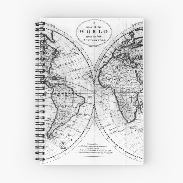 Item preview, Black and White World Map (1795) designed and sold by BravuraMedia.