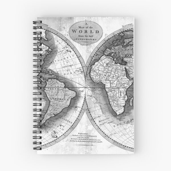Item preview, Black and White World Map (1795) 2 designed and sold by BravuraMedia.
