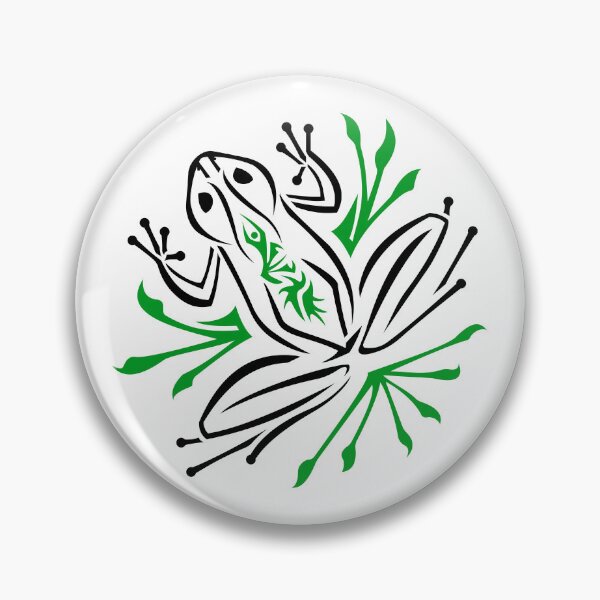 Item preview, Black and Green Frog - Abstract / Tribal - Cute Frog designed and sold by SfidaDesigns.