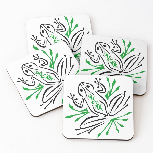 Item preview, Black and Green Frog - Abstract / Tribal - Cute Frog designed and sold by SfidaDesigns.