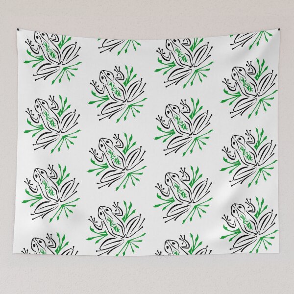 Item preview, Black and Green Frog - Abstract / Tribal - Cute Frog designed and sold by SfidaDesigns.