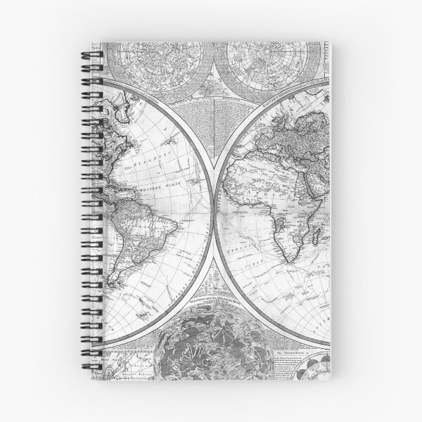 Item preview, Black and White World Map (1799) designed and sold by BravuraMedia.