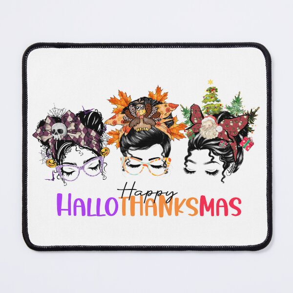 Item preview, happy hallothanksmas messy bun designed and sold by jeananastore.