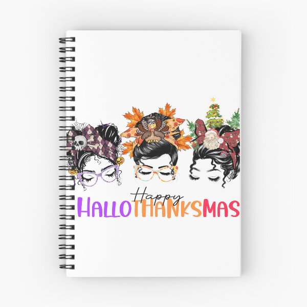 Item preview, happy hallothanksmas messy bun designed and sold by jeananastore.