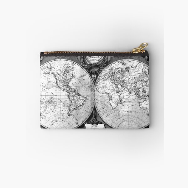 Item preview, Black and White World Map (1808) designed and sold by BravuraMedia.