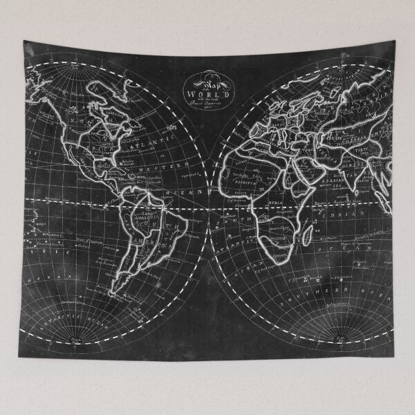Item preview, Black and White World Map (1811) Inverse designed and sold by BravuraMedia.