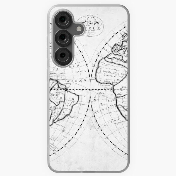 Item preview, Black and White World Map (1811) designed and sold by BravuraMedia.